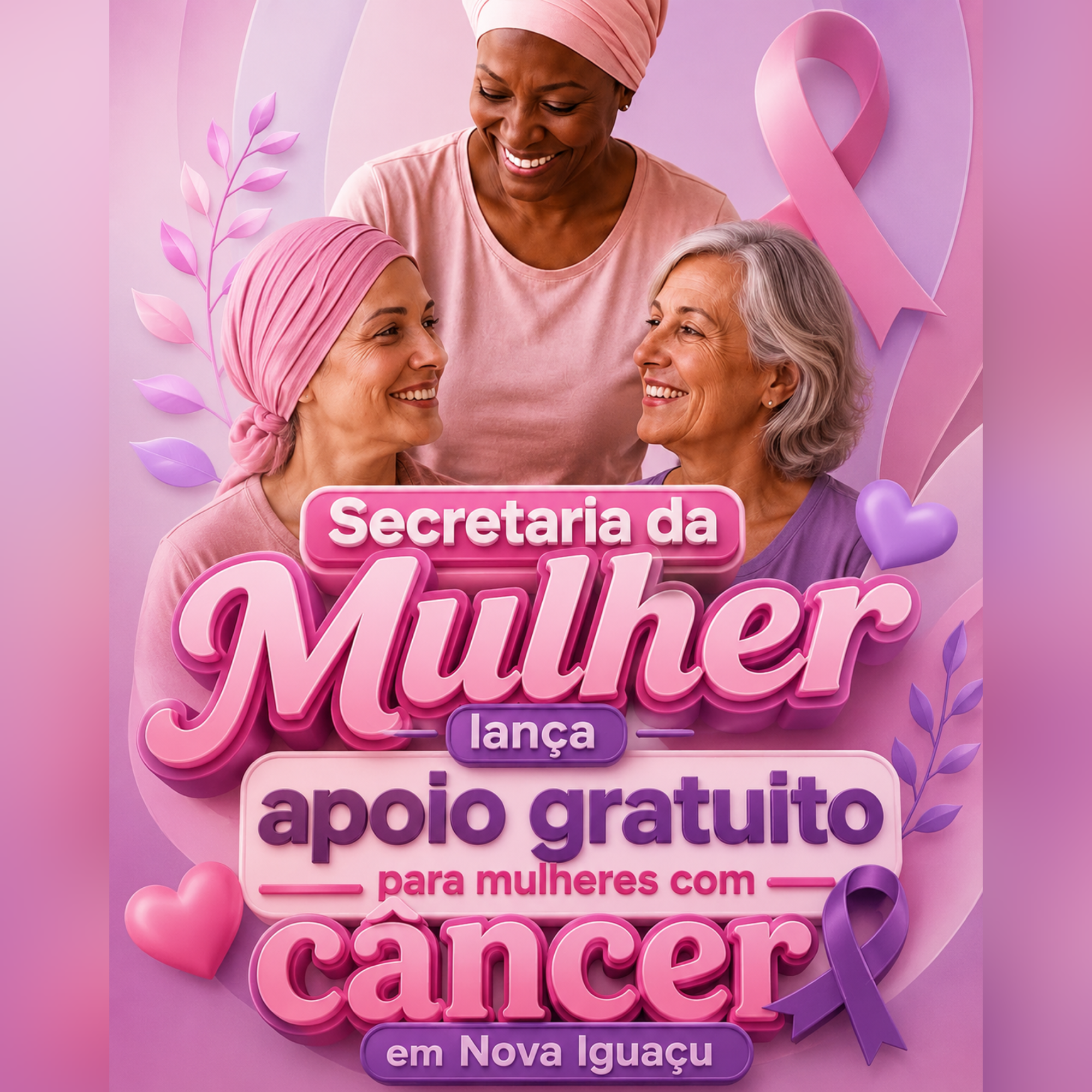 Secretaria da Mulher de Nova Iguaçu abre inscrições para grupo de combate ao tabagismo e lança apoio gratuito a mulheres com câncer